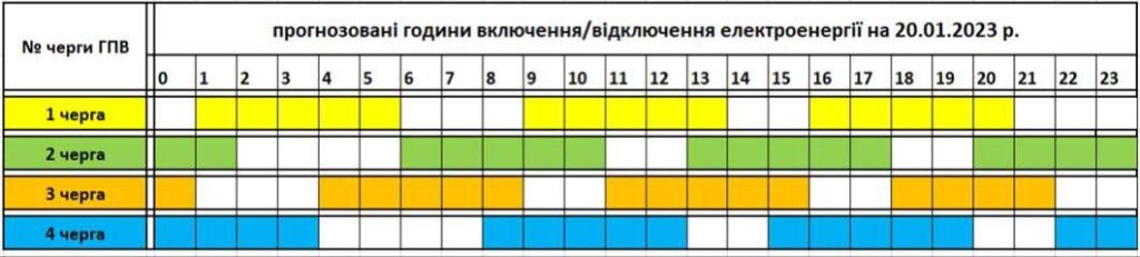 Графік світла Свалява